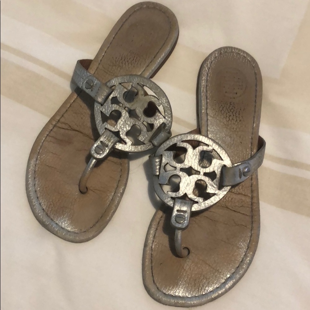 Silver size 6 Tory Burch sandals